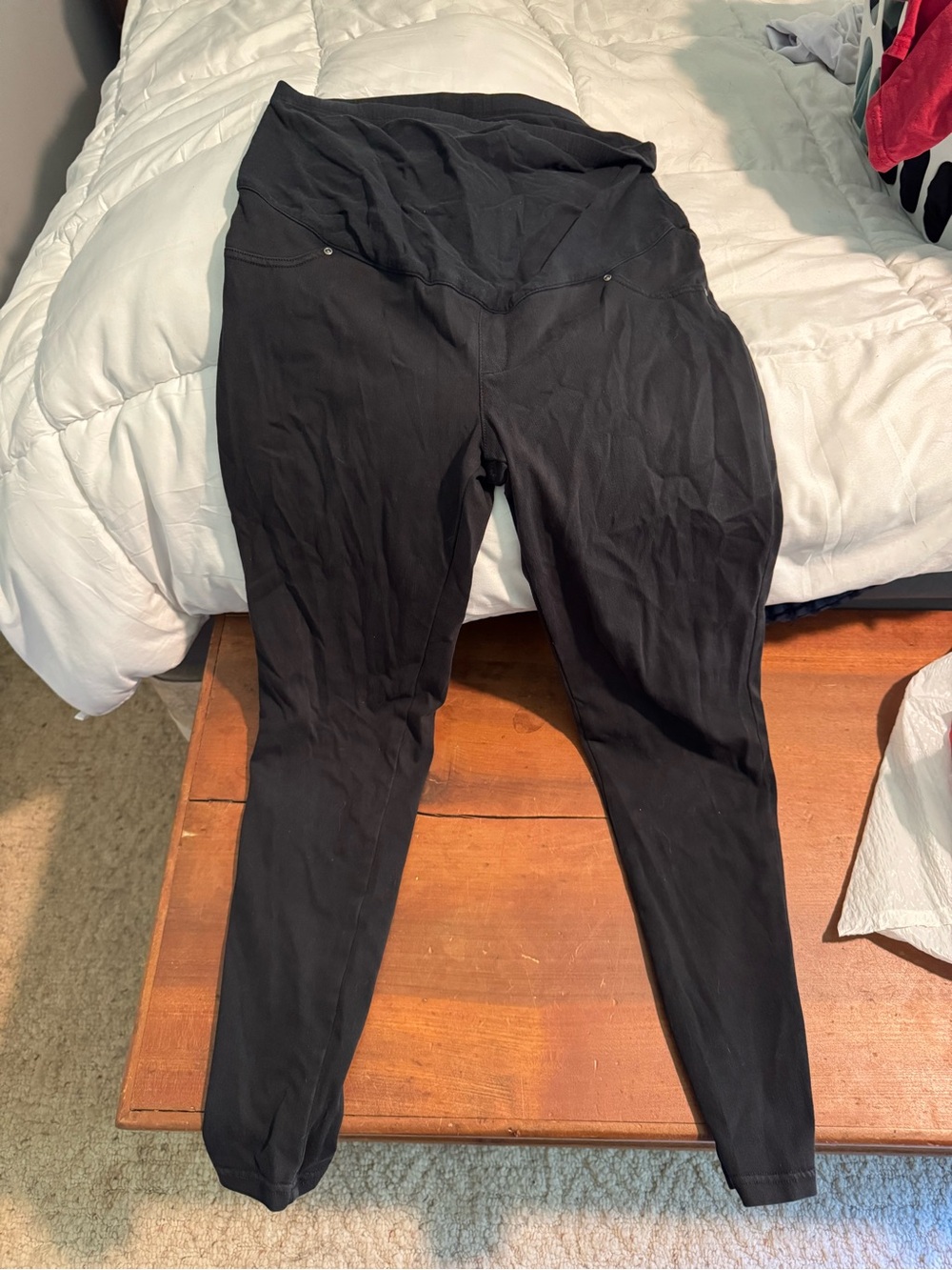 Time and Tru Black Maternity Leggings - High Waist Stretch